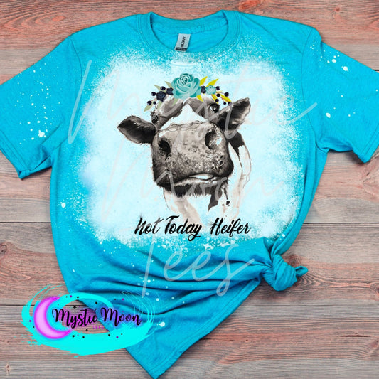 Not Today Hefier, Bleached Shirts, Shirts for her, graphic tee, plus size, Custom Shirt