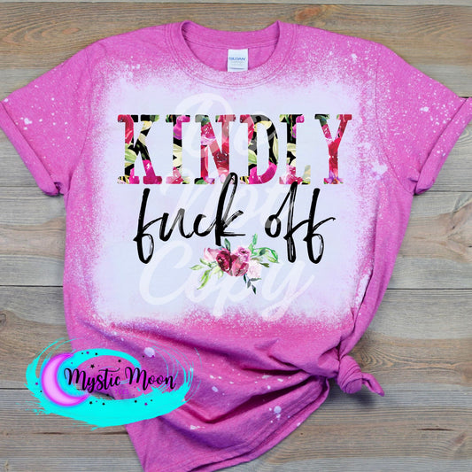 Kindly F-Off, Bleached Shirts, Shirts for her, graphic tee, plus size, Custom Shirt